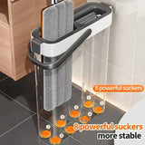 JOYBOS Spin Hand Free Flat Barrel 33cm Mop With Bucket 360 Complete Cleaning System With Dual Chamber Washable Floor House Mops