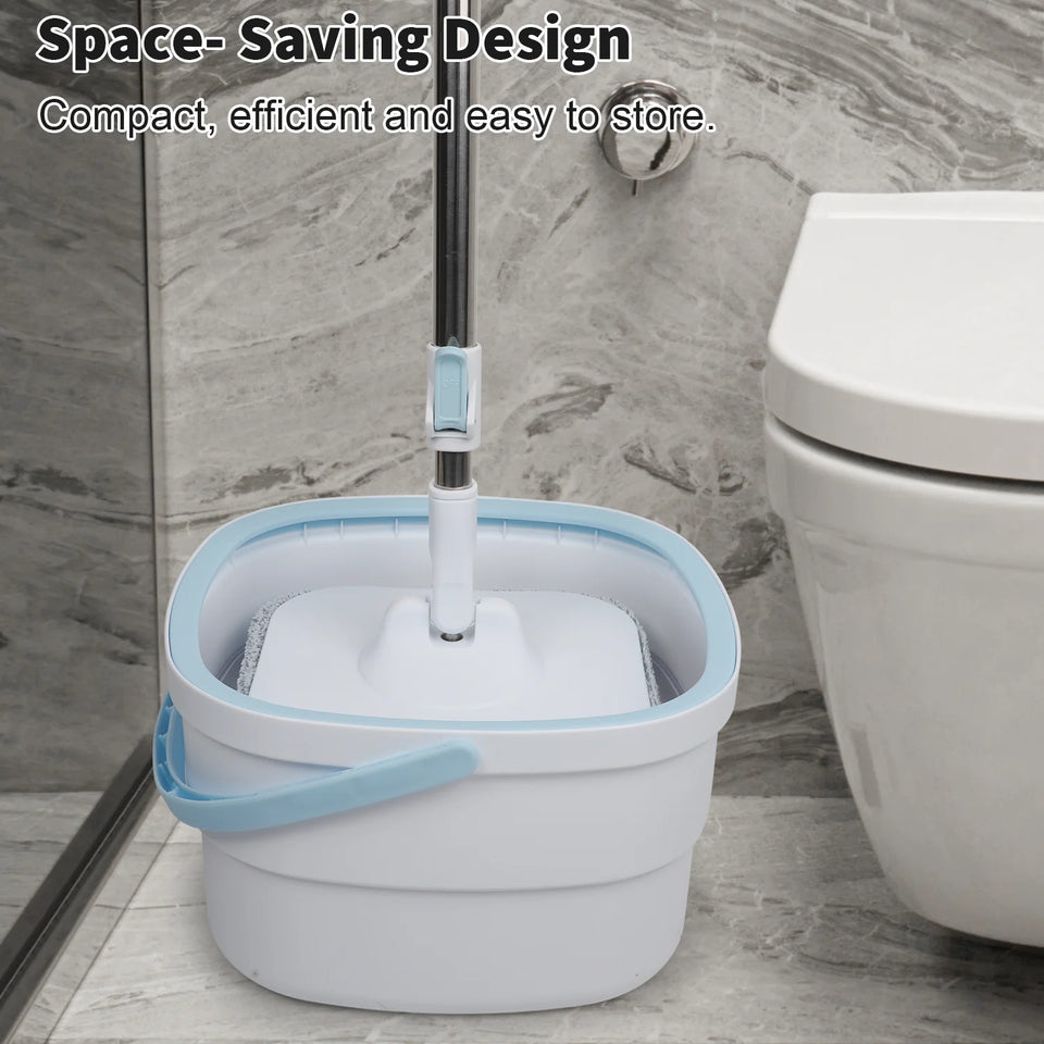 Spin Mop Bucket 3 Microfiber Refills Household Cleaning Automatic Spin Mop Hand-Free Automatic Dehydration Mop for Home Cleaning