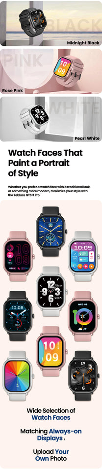 Nuovo Zeblaze GTS 3 Pro Smartwatch con chiamate vocali, schermo AMOLED HD ultra-grande, smartwatch per il monitoraggio di salute e fitness per uomini e donne