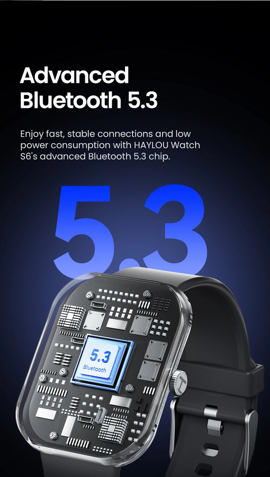 HAYLOU Watch S6 Smartwatch con display HD da 2,01", Bluetooth, chiamate vocali, IP68, impermeabile, monitoraggio del fitness