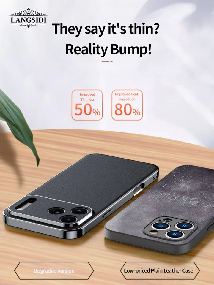 Custodia in pelle di lusso per iPhone 17 16 15 14 Pro Max Air 17Pro 16Pro con protezione completa dell'obiettivo e cover posteriore