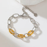 Bracciale rigido a catena color oro e argento GANPUP in acciaio inossidabile 316L per donna e uomo, alla moda, con trama, impermeabile