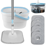 360° Spin Mop Bucket Sets with Wring System Microfiber Refills Household Floor Cleaning 102-128cm Extendable Adjustable Handle