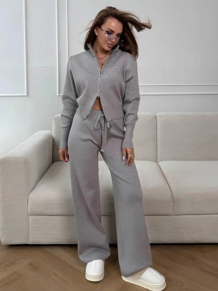 Wolfeel, nuovi pantaloni in maglia con cerniera autunno inverno, pantaloni cardigan slim fit alla moda da donna, outfit da pendolarismo chic