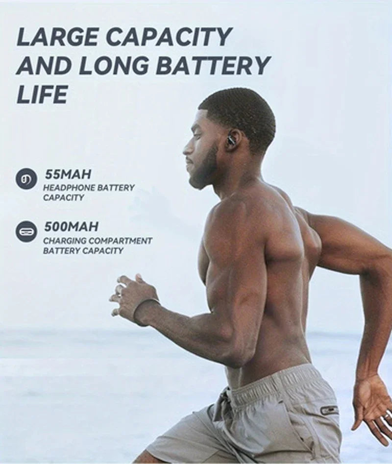 Cuffie wireless Lenovo XT80, auricolari Bluetooth 5.3, con microfono, controllo tramite pulsante, riduzione del rumore, ganci auricolari, cuffie impermeabili