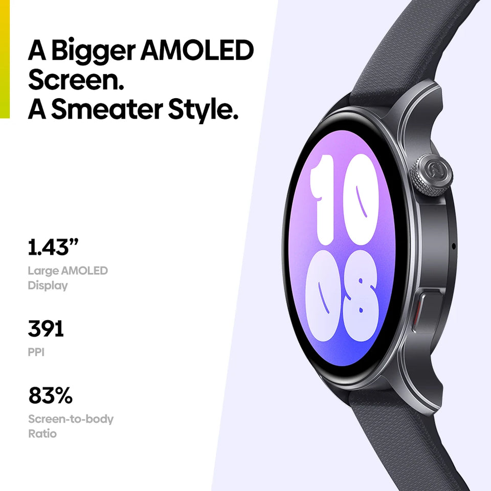 Nuovo smartwatch GPS Zeblaze Btalk 3 con schermo AMOLED da 1,43" e doppio cinturino, chiamate Bluetooth, orologio sportivo, frequenza cardiaca, SpO2, monitoraggio dello stress