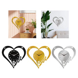 Heart Shaped Wall Clock Modern Bathroom Bedroom Housewarming Silent Movement