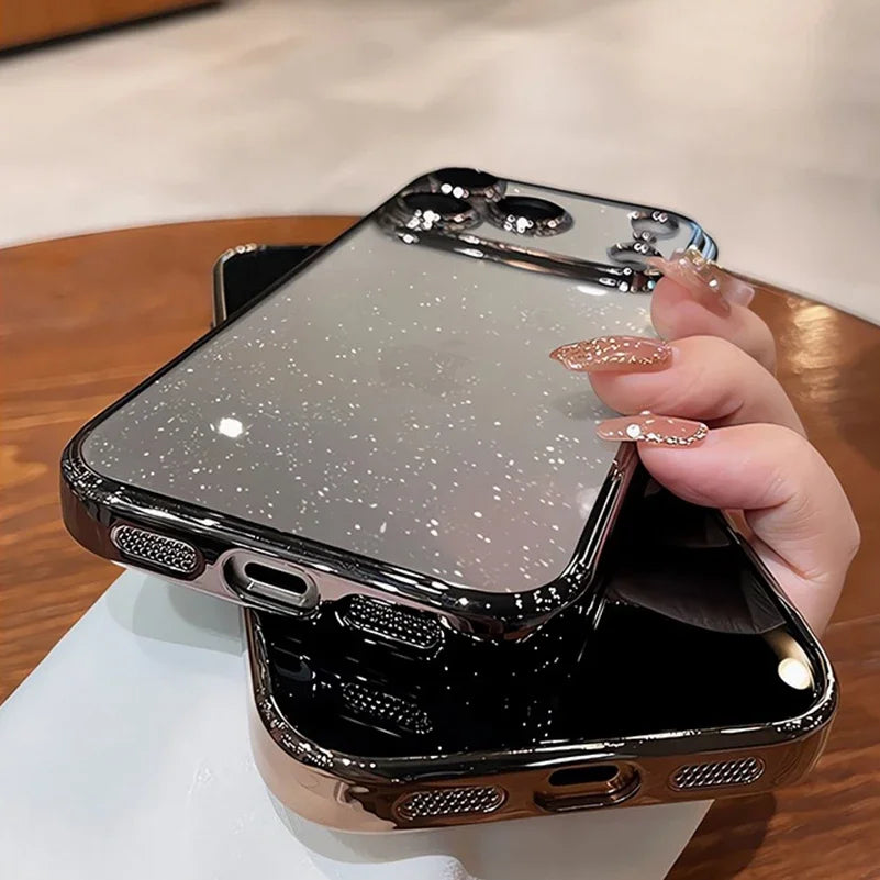 Per iPhone 17 Air 17 Pro Max Custodia di lusso Nuova protezione per fotocamera Glitter Bling Custodia trasparente in PC per iPhone 13 12 11 14 15 16 Pro Max