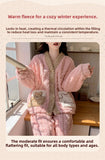 Pigiama in pile spesso da donna, set di vestiti invernali per la casa, design simpatico cartone animato, comodo e caldo, scollo a V, manica lunga