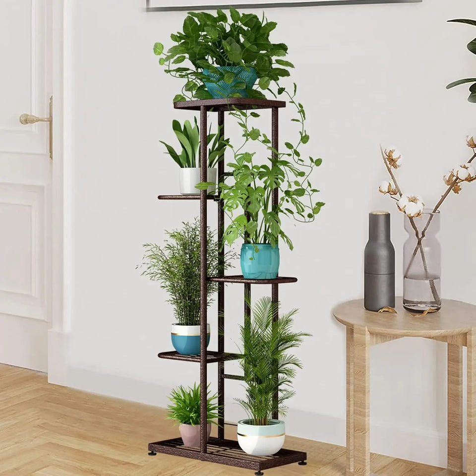 Espositore verticale a 5 strati per piante e fiori, da balcone, da giardino, bonsai, piante decorative, da collezione, vassoio per vasi di fiori