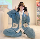 Cardigan lungo invernale da donna con motivo floreale ritagliato, comodo pigiama da casa, taglie forti, scollo a V, manica lunga