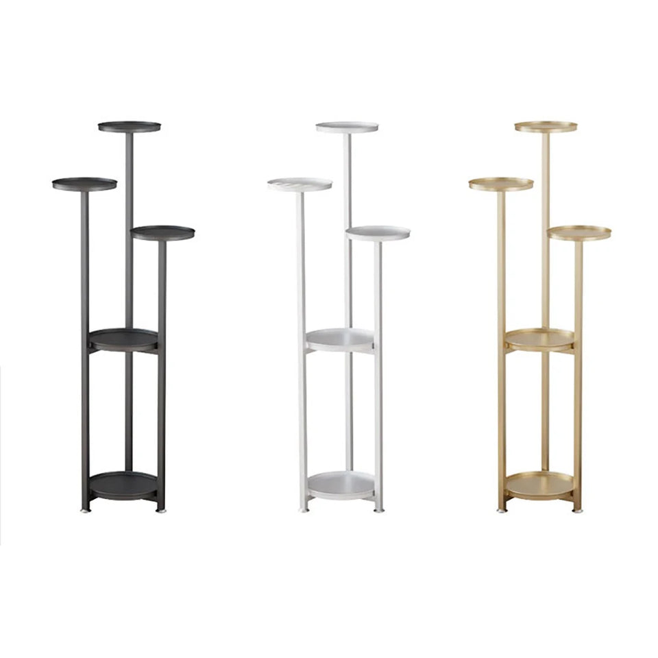 Supporto per piante a più livelli per interni, supporti per fioriere angolari in metallo multistrato con piedini antiscivolo, ripiano alto per fioriere per ufficio domestico