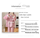 Completo post-parto in flanella spessa, autunno inverno, nuovo stile, camicia da notte premaman, vestiti caldi per l'allattamento, maniche lunghe, pantaloni lunghi