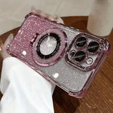 Custodia per iPhone 17 16 15 14 13 12 11 Pro Max Plus 17Air Luxury per Magsafe Glitter Placcatura Protezione Lente Supporto Magnetico Cover