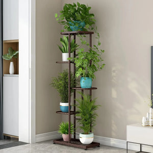 Espositore verticale a 5 strati per piante e fiori, da balcone, da giardino, bonsai, piante decorative, da collezione, vassoio per vasi di fiori