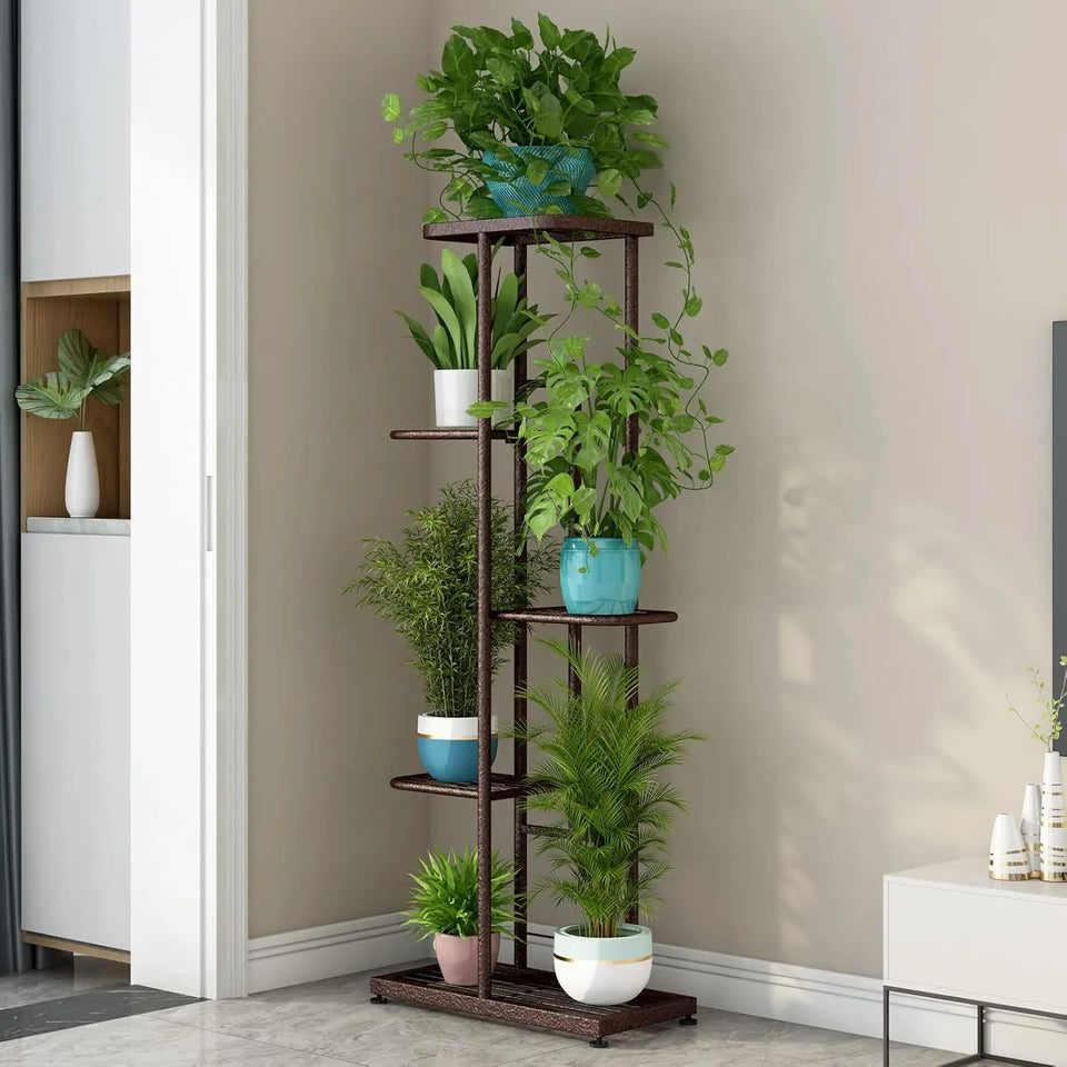 Espositore verticale a 5 strati per piante e fiori, da balcone, da giardino, bonsai, piante decorative, da collezione, vassoio per vasi di fiori