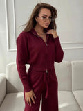 Wolfeel, nuovi pantaloni in maglia con cerniera autunno inverno, pantaloni cardigan slim fit alla moda da donna, outfit da pendolarismo chic