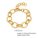 Bracciale a catena in acciaio inossidabile spesso per donna, braccialetti a strati placcati in oro, gioielli da polso impermeabili