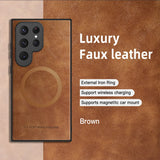 Custodia di lusso per Samsung Galaxy S24 S23 S22 Ultra Custodia in pelle e silicone per Samsung Galaxy S20 Plus S21 FE Custodia per telefono S25