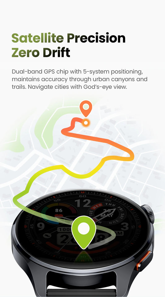 HAYLOU Watch 4S GPS Smartwatch Display AMOLED HD da 1,43", 5 Posizionamento GPS satellitare, 120+ Modalità di allenamento, Sport Fitness Smart Watch