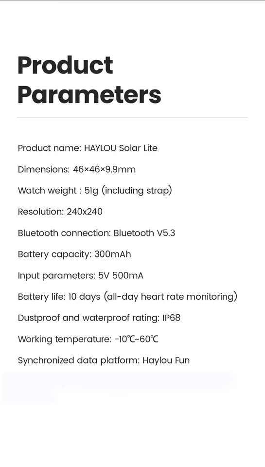 HAYLOU Solar Lite Smart Watch Bluetooth Chiamata Smartwatch Monitoraggio della frequenza cardiaca Ossigeno nel sangue Test di stress del sonno Orologio sportivo