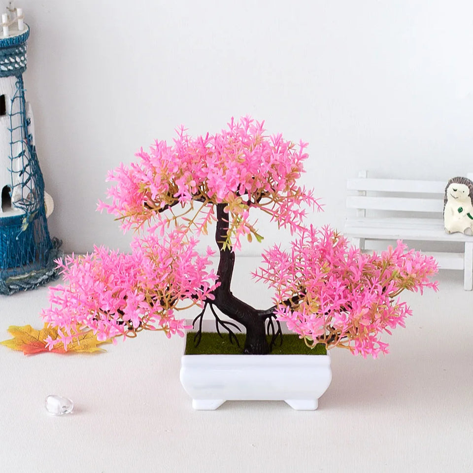 Artificial Plants Decoration Potted Bonsai Small Tree Pot Fake Plant Potted zen garden Ornaments Table Home Room Decoration