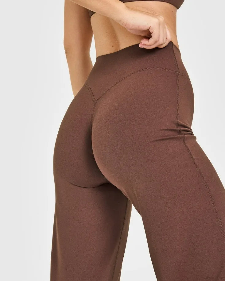 NCLAGEN Straight-Leg Pants Ultra Soft Butter Fabric Women's Mid-Waist Yoga Pants GYM Naked Feel Pilates Running Sport Trousers