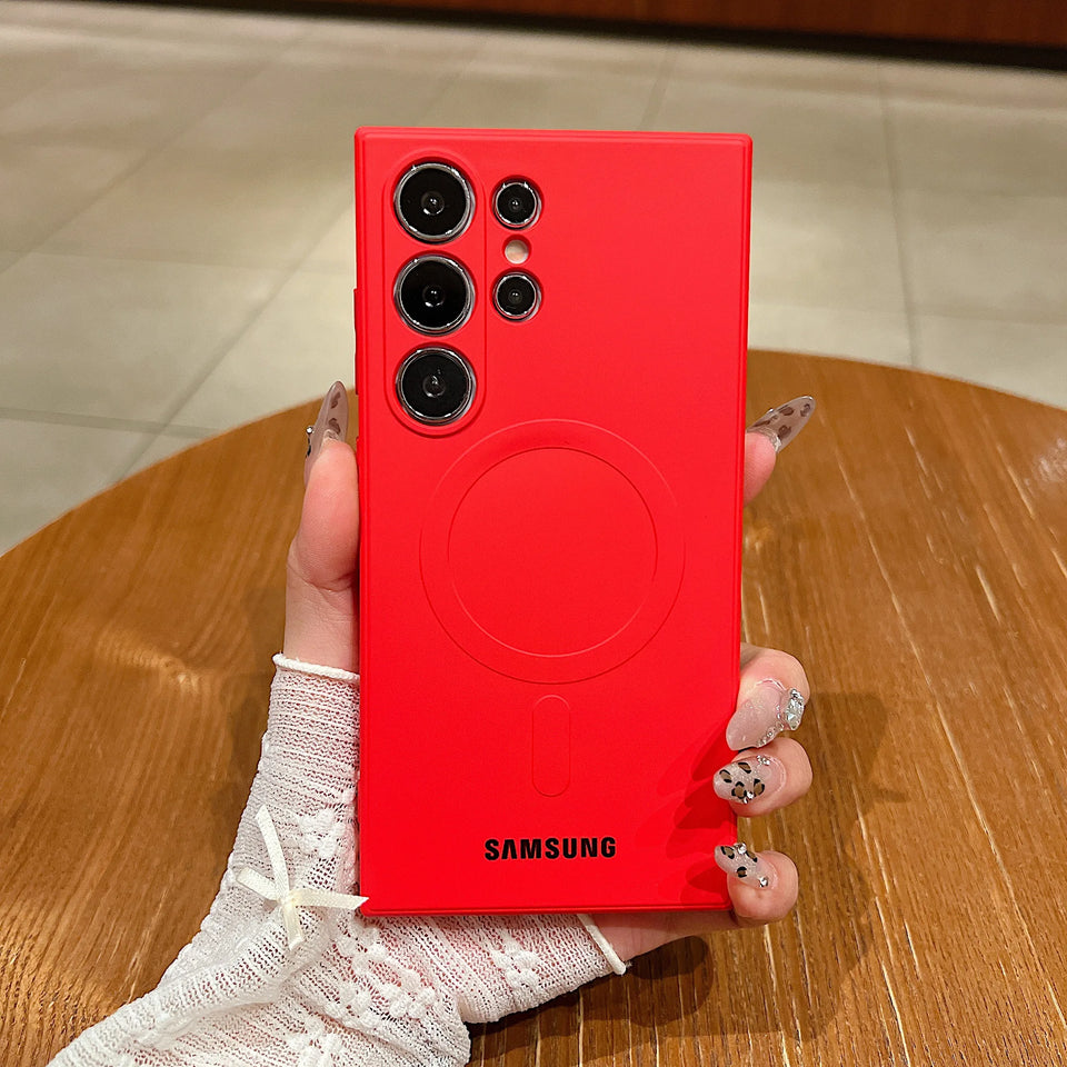 Luxury Liquid Silicone For Magsafe Magnetic Case Samsung Galaxy S26 S25 S24 S23 S22 Ultra Plus S21 FE Soft TPU Shockproof Cover