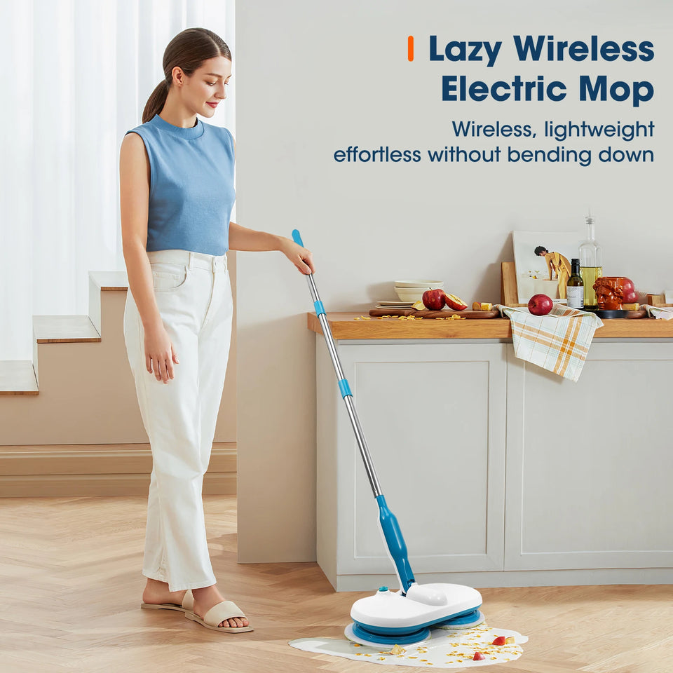 USB Electric Floating Mop Floor Wiper, Wireless Rotating Cleaning, Rotating Polishing Mop for Various Microfiber Pads Sweeping