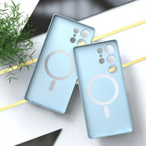 Magnetic mobile phone soft case For Samsung Galaxy S25 Ultra magsafe S25Ultra S25 S24 S23 S22 S21 S20 FE Plus Plusl Full Cover