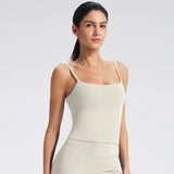 NCLAGEN GYM Tank Top With Built In Bra women's Yoga clothing  running Square Neck fitness vest beautiful back sports Workout