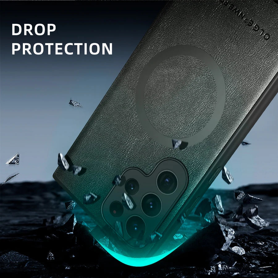 Custodia di lusso per Samsung Galaxy S24 S23 S22 Ultra Custodia in pelle e silicone per Samsung Galaxy S20 Plus S21 FE Custodia per telefono S25