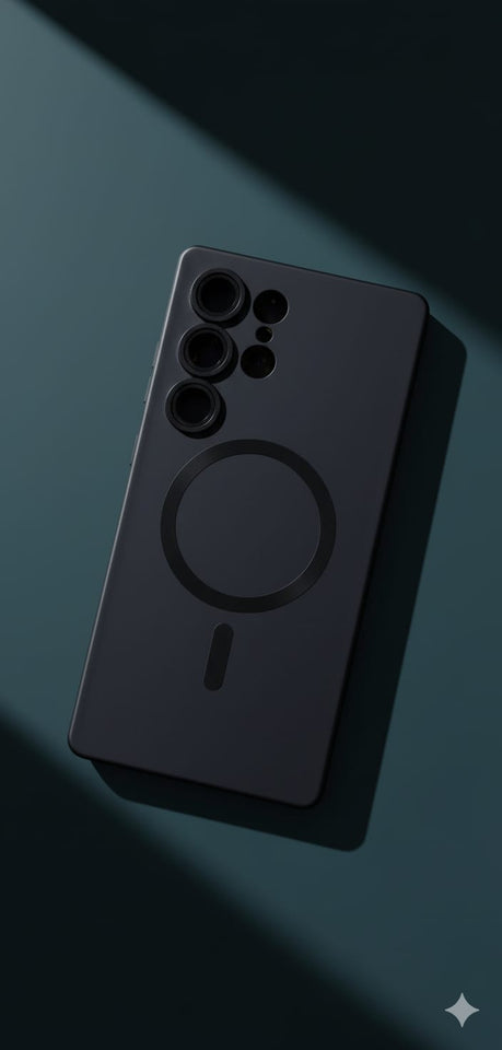 Custodia Magsafe Clear Black Marmo per Samsung Galaxy S25 Ultra