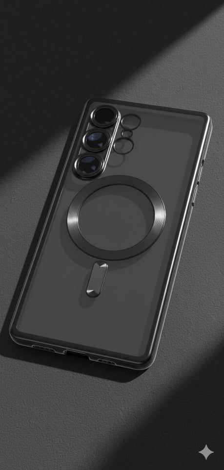 Custodia Magsafe Clear Black Marmo per Samsung Galaxy S25 Ultra