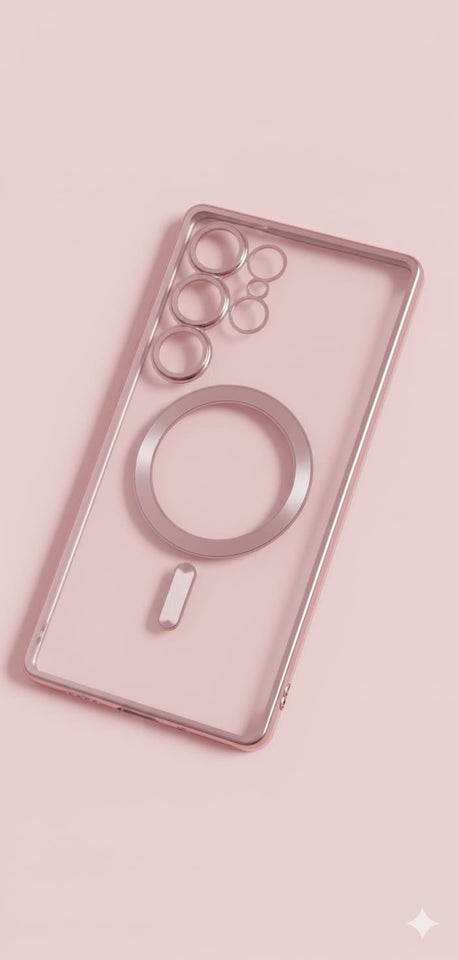 Custodia Magsafe Clear Black Marmo per Samsung Galaxy S25 Ultra