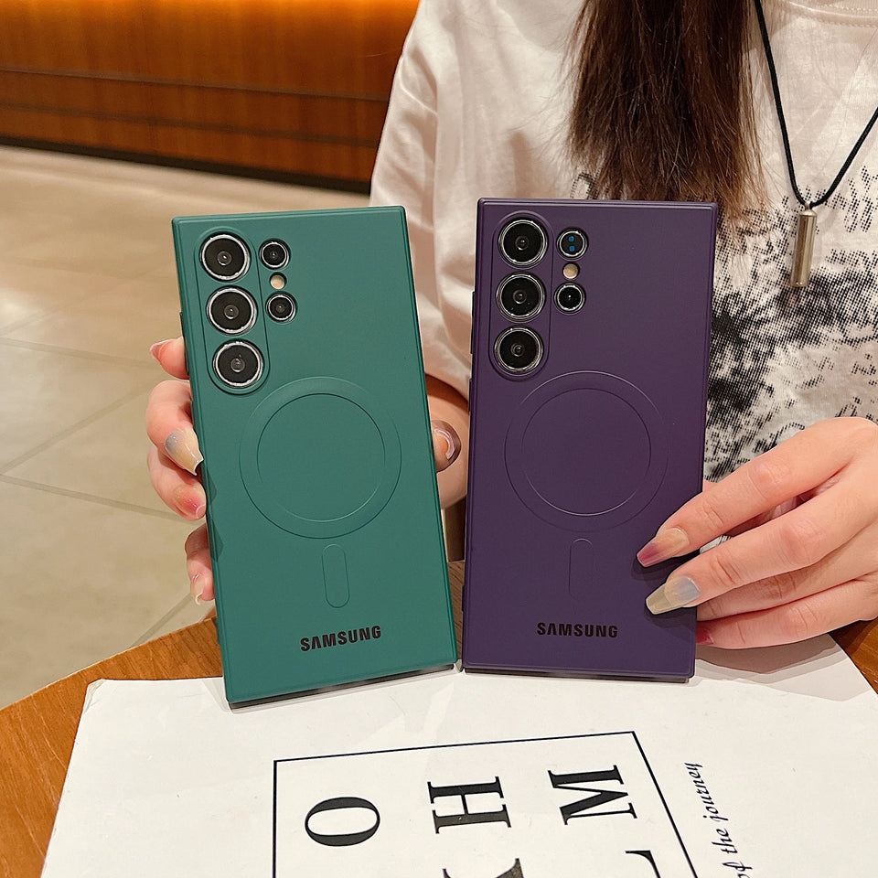 Luxury Liquid Silicone For Magsafe Magnetic Case Samsung Galaxy S26 S25 S24 S23 S22 Ultra Plus S21 FE Soft TPU Shockproof Cover