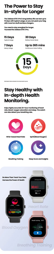 Nuovo Zeblaze GTS 3 Pro Smartwatch con chiamate vocali, schermo AMOLED HD ultra-grande, smartwatch per il monitoraggio di salute e fitness per uomini e donne