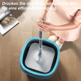 Spin Mop Bucket 3 Microfiber Refills Household Cleaning Automatic Spin Mop Hand-Free Automatic Dehydration Mop for Home Cleaning