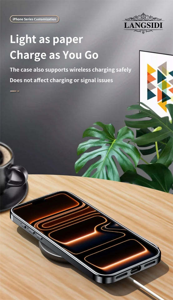 Custodia in pelle di lusso per iPhone 17 16 15 14 Pro Max Air 17Pro 16Pro con protezione completa dell'obiettivo e cover posteriore