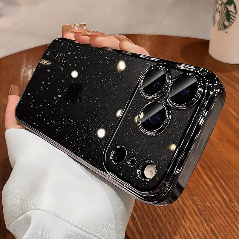 Per iPhone 17 Air 17 Pro Max Custodia di lusso Nuova protezione per fotocamera Glitter Bling Custodia trasparente in PC per iPhone 13 12 11 14 15 16 Pro Max