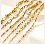 Bracciale a catena in acciaio inossidabile spesso per donna, braccialetti a strati placcati in oro, gioielli da polso impermeabili