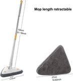 NEW Extended Triangle Mop 360 Twist Squeeze Wringing XType Window Glass Toilet Bathrrom Floor Wall Window Cleaning Mop