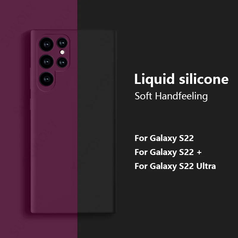 Case For Samsung Galaxy S24 S23 S22 S25 Ultra S24 FE A56 A55 A53 A54 A16 A17 5G S25 Edge Shockproof Liquid Silicone Phone Cover