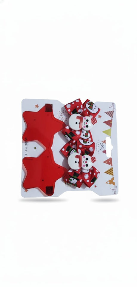 Set di accessori natalizi per bambini: fiocchi per capelli di Babbo Natale e occhiali a forma di stella rossa