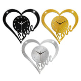 Heart Shaped Wall Clock Modern Bathroom Bedroom Housewarming Silent Movement