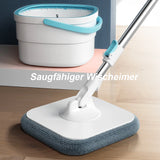360° Spin Mop Bucket Sets with Wring System Microfiber Refills Household Floor Cleaning 102-128cm Extendable Adjustable Handle