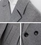 Kids Boy's Autumn Winter Quilted Wool Coat Mid Weight Trench Coat British Style Warmth Cold Resistance