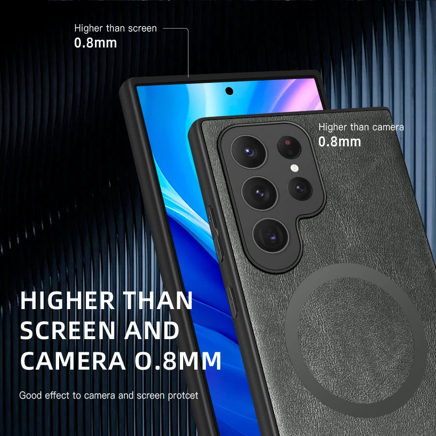 Custodia di lusso per Samsung Galaxy S24 S23 S22 Ultra Custodia in pelle e silicone per Samsung Galaxy S20 Plus S21 FE Custodia per telefono S25