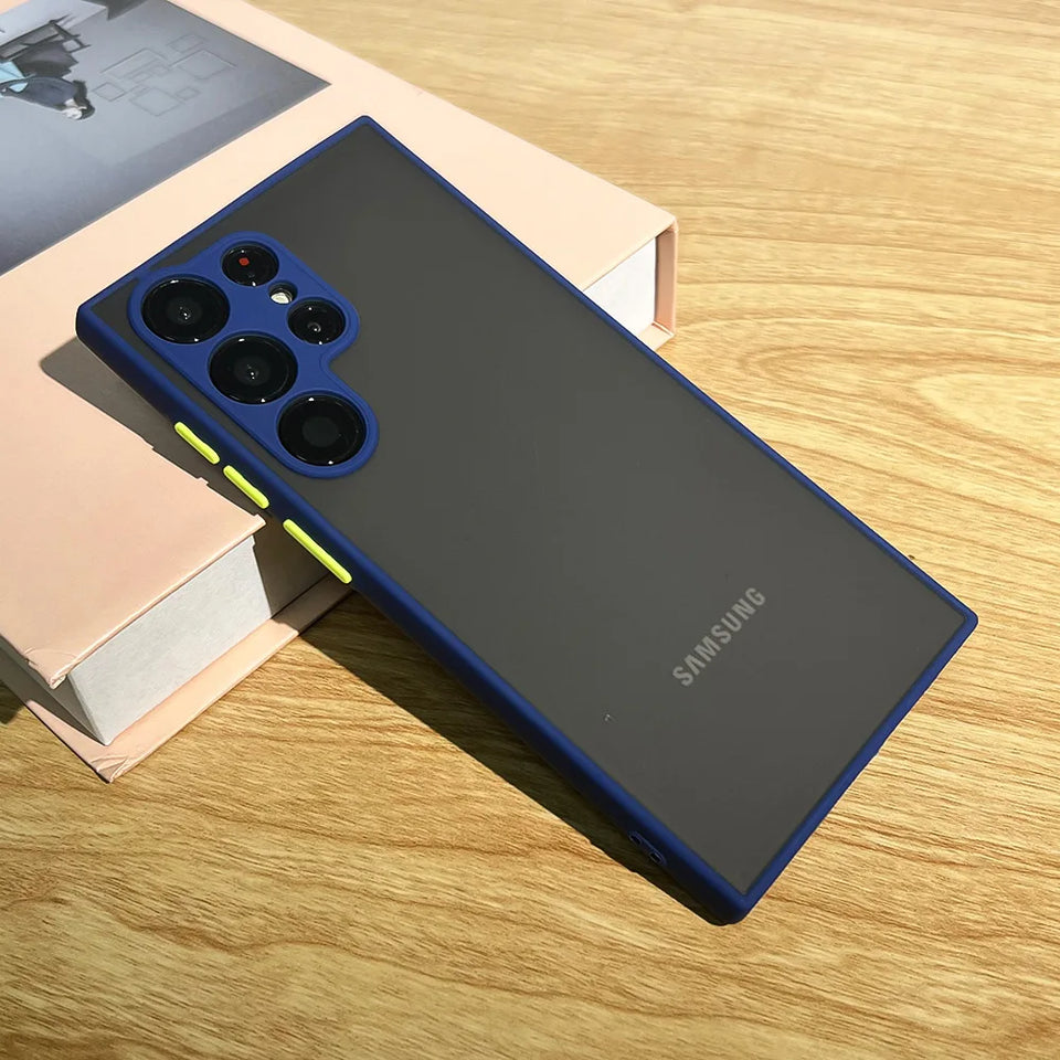 Aromr Shockproof Silicone Protect Case For Samsung Galaxy S24 S21 S22 S23 Plus S20 S21 FE S24 Ultra 5G Skin Feel Back Cover