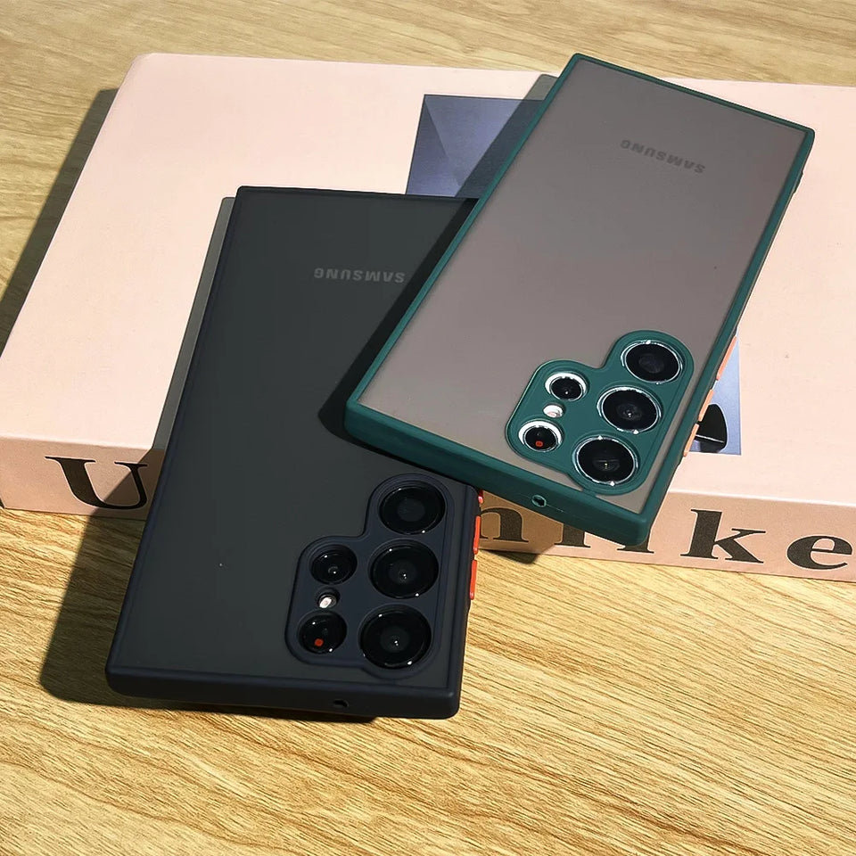 Aromr Shockproof Silicone Protect Case For Samsung Galaxy S24 S21 S22 S23 Plus S20 S21 FE S24 Ultra 5G Skin Feel Back Cover